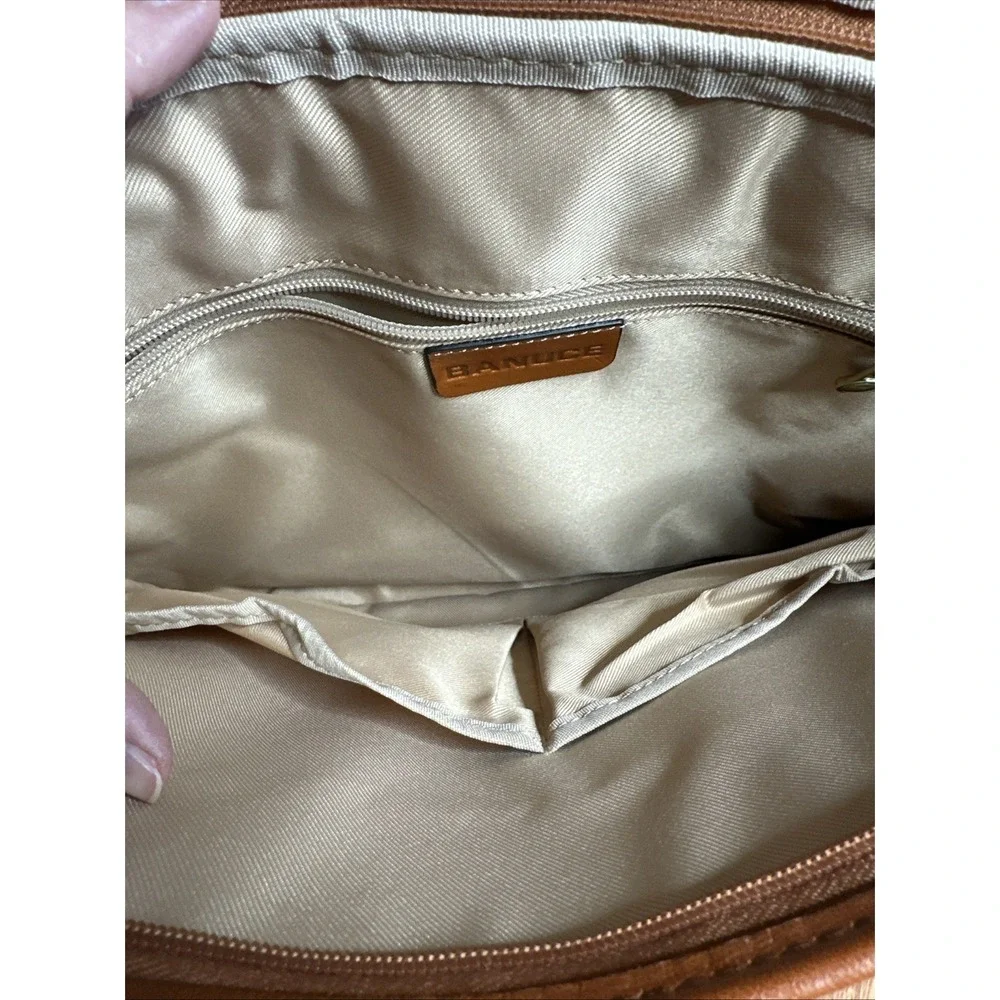 Banuce Whole Grain Italian Leather Business Computer Bag Brown W/Strap